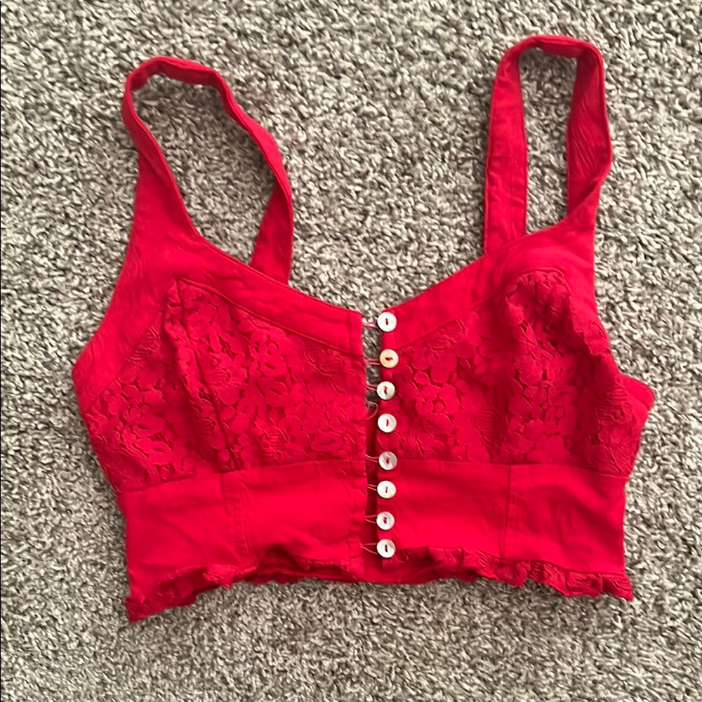 Free People Scarlet Lace Crop Top
